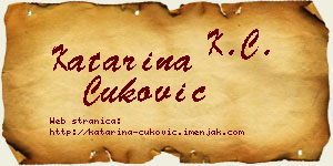 Katarina Ćuković vizit kartica